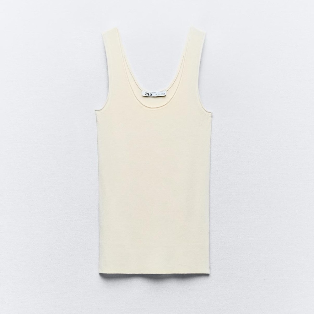 NWOT Zara Light Cream Knit tank Camisole